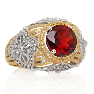 Victoria Wieck 2.5ct Garnet 2 Tone Dome Ring