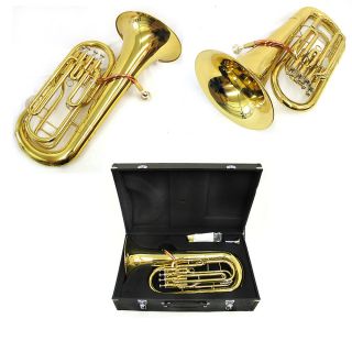  Brass 4 Valve BB Euphonium Baritone w Case Mouthpiece Warranty