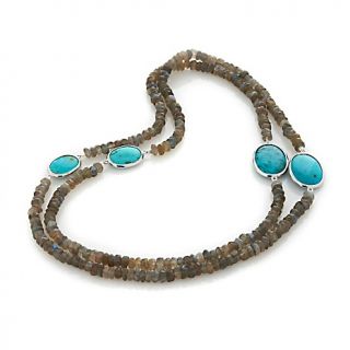  Carol Brodie Turquoise and Labradorite Sterling Silver 36 Necklace