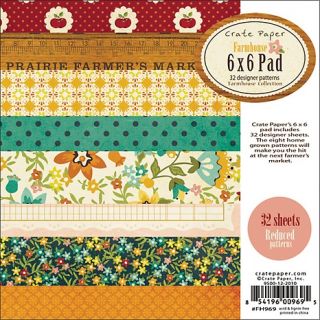  Crafts Farmhouse Paper Pad 6 x 6   32 Sheets