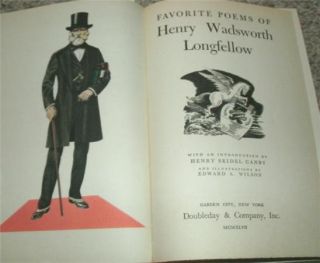 Vintage Book Favorite Poems of Henry Wadsworth Longfellow Illustrated
