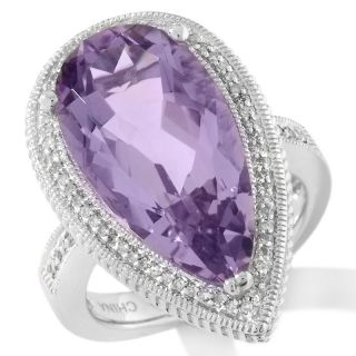 Ramona Singer 7.96ct Gemstone and Diamond Sterling Silver Pear Ring at