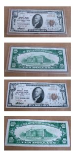 Cau National Currency Edwardsville Illinois IL $10 Note Ten Dollar No