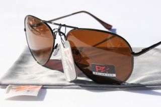 Pz Polarized Sunglasses Aviator Brown Classic Driving