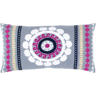 Colorful Throw Pillow, 11 x 21in   Gray/Pink/White