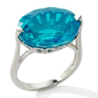 East/West Paraiba Color Quartz Sterling Silver Ring