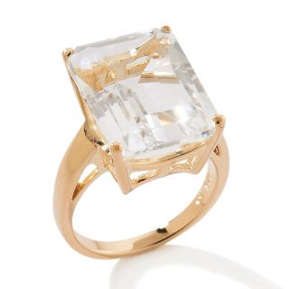Technibond® Bold Emerald Cut 12.6ct Gemstone Solitaire Ring