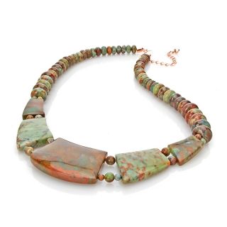 Jay King Colorful Forest Stone Beaded Copper Collar Necklace
