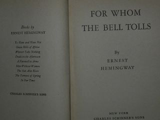 For Whom The Bell Tolls Ernest Hemingway 1940