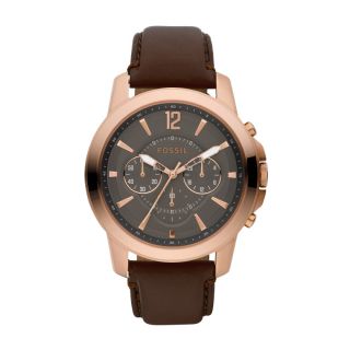 Fossil Men Grant Leather Watch – Brown with Rose FS4648