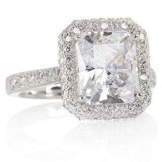 Jean Dousset Absolute 4.8ct Radiant Cut and Pavé Frame Ring