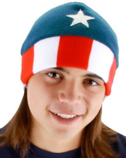 New Elope Men s Captain America Beanie Hat Red White Blue One Size