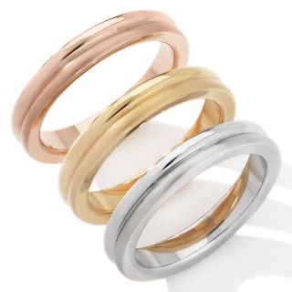 Jewelry Rings Band Stackable Stately Steel Tri Color Stack Rings