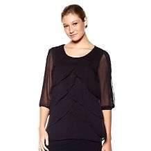 antthony dance of color tiered chiffon blouse $ 19 95