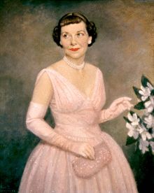mamie eisenhower in her inauguration ball gown designed by nettie