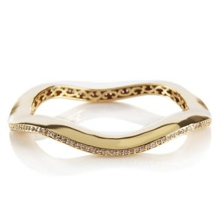 Bellezza Tutte Curve .93ct CZ Wavy Bangle Bracelet