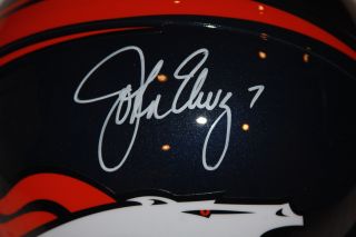 John Elway Autographed Denver Broncos Riddell Replica F s Helmet PSA
