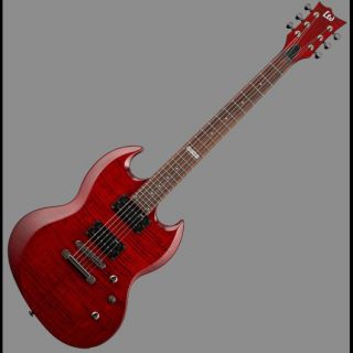  esp ltd viper 100fm stbc trans black cherry exotic sg electric guitar