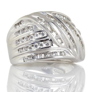 Victoria Wieck .68ct Absolute™ Round and Baguette 5 Row Band Ring at