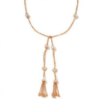 TELIO by Doris Panos Pavé Crystal 52 Wrap Tassel Necklace