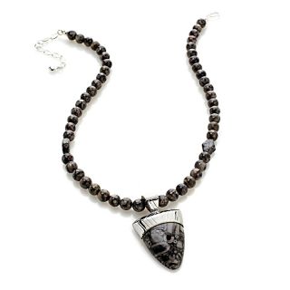 Jewelry Necklaces Beaded Jay King Master Piece Stone Pendant and