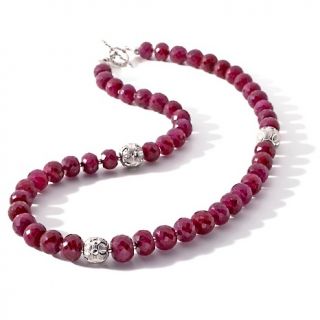 Colleen Lopez Ruby and Sterling Silver Bead 18 Necklace at