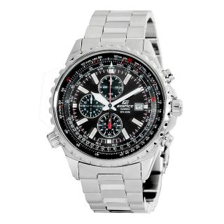 Casio Mens Stainless Steel Notched Bezel Edifice Chronograph Watch at