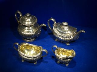  Sterling Silver Tea Coffee Set LONDON1820 Rebecca Emes Edward