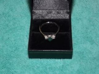  Karat White Gold Alexandrite Diamond Engagement Ring Size 7 5
