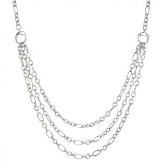 Sterling Silver Collino Magico Chain Link 18 Necklace with Re at