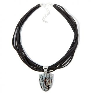 Jewelry Necklaces Drop Jay King Astrophyllite Pendant with Suede