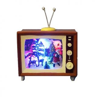 Kurt Adler Musical LED TV Figure with Santa Scene
