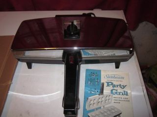 SUNBEAM PARTY GRILL electric IRON PANINI SANDWICH MAKER HORS DOEUVRES