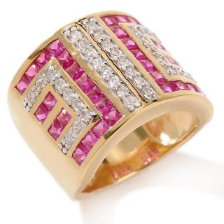 Technibond® Art Deco Style Created Ruby Band Ring
