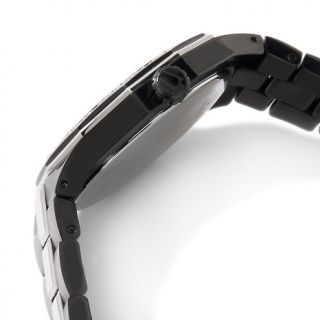 Bulova Mens Diamond Bezel Black Ionic Plated Stainless Steel Bracelet