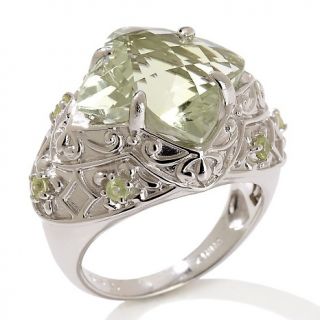 Victoria Wieck 6.1ct Prasiolite and Peridot Sterling Silver Ring