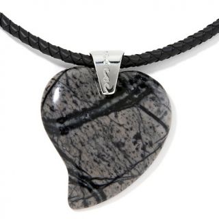 Jay King Picasso Jasper Pendant on 20 Leather Cord