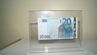 Euro dollar currency paper money display unit holder stand for