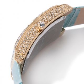 Joan Boyce Ticking Treasure Crystal Accented Bold Strap Watch