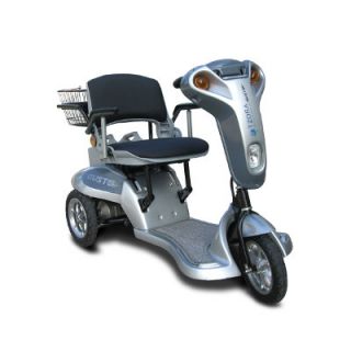 ev rider gusto silver 3 wheel electric power mobility scooter sleek