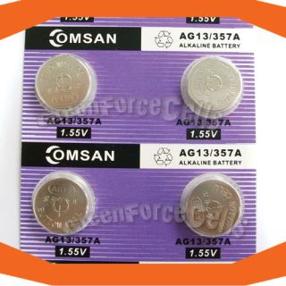 10 x AG13 GP76 357A Alkaline Button Cell Battery Comsan