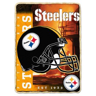 NFL 60 x 80 Fleece Throw with Sherpa Border   Steelers at