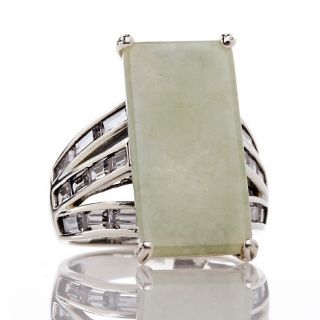  green jade and 3 row cz sterling silver ring rating 1 $ 74 90 or