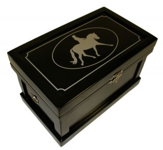 Mini Tack Trunk Jewelry Box Dressage Black Stocking Stuffer Horse