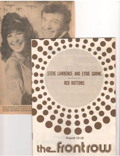 1974 Cleveland Front Row Theater Eydie Gorme Red Buttons Steve