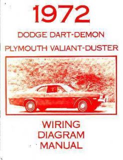 1972 Dodge Dart Duster Valiant Electrical Wiring Diagram Schematic