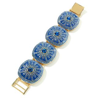 AKKAD The Icon Sapphire Color Crystal and Blue Enamel 7 1/4 S at