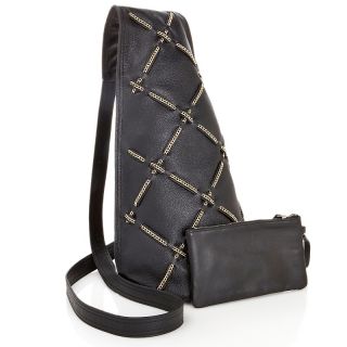 Patti Hansen for Hung on U Trish Leather Bag with Quilted Chains