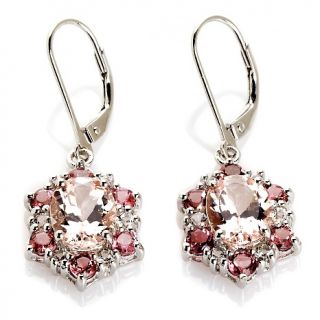 04ct Pink Morganite and Gemstone Sterling Silver Earrings
