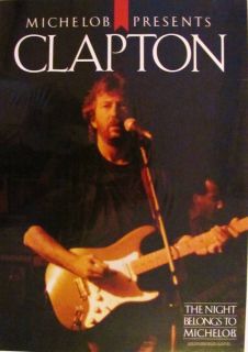Eric Clapton 1987 Michelob Presents E C Promotional Poster